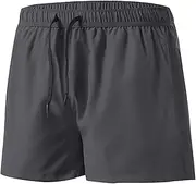 [Aosufei] Men's Breathable Loose Swim Trunks Adjustable Elastic Waist Casual Shorts Quick Dry Basic Workout Shorts