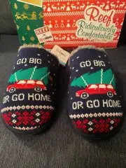Reef x Tipsy Slippers Elves Men's Go Big Or Go Home SIZE 11 slip on cozy CI5834