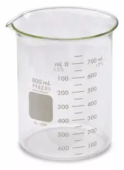 800ml Glass Beaker, Griffin Low Form, Graduated, PYREX 1000-800 (Single)