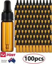 100pcs 5ml Glass Essential Oils Bottles Packaging Eye Dropper Dripper Pipette