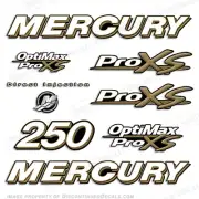Fits Custom Colored Mercury 250hp ProXS Decal Kit - Gold Outboard Engine 250