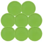 Pyrex 7402-PC Green Round Plastic Food Storage Replacement Lid (8-Pack)