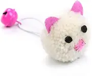 Toddmomy 5pcs Cat Mouse Head Plush Chew Interactive Bell Sound for Cats Reduce Boredom and Destructive Behavior Safe Premium Plush Material Random Color Molar Props Random Color