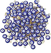 HERZWILD 50pcs Evil Eye Charms Pendant for DIY Jewelry Making - Bracelet and Necklace Chain Accessories