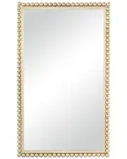 CosmoLiving by Cosmopolitan Gold Metal Wall Mirror With Beaded Detailing