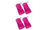 4x Doozie 450ml Collapsible Camping Water Drink Bottle Gym Sport BPA Free Pink