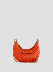 GUESS Women's Orange Sela Mini Crossbody Hobo Bag
