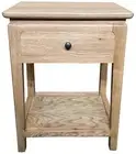 HENRI OAK WOOD BEDSIDE TABLE LAMP TABLE SIDE TABLE 1 DRAWER 1 SHELF NATURAL