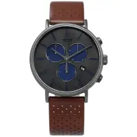 在飛比找Yahoo奇摩購物中心優惠-TIMEX 天美時 INDIGLO專利冷光照明日期真皮手錶-