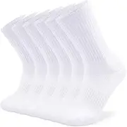 SOX TOWN Men's Moisture Wicking Breathable Performance Combed Cotton Cushion Crew Socks
