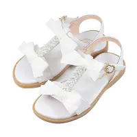 在飛比找Yahoo奇摩購物中心優惠-Swan天鵝童鞋-甜美珍珠蝴蝶結T字涼鞋 3843-白