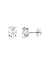 Bloomingdale's Fine Collection Certified Lab Grown Oval Diamond Stud Earrings in 18K White Gold, 2.0 ct. t. w.