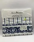 Ralph Lauren Medallion ,Twin Flat Sheet Blue & White ,100% Cotton.New Unopened