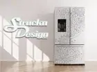 Mechanical Gears Drawing Industrial Fridge Freezer Wrap Side Door Vinyl Decal