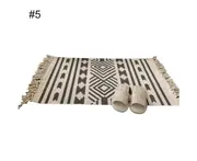 Retro Cotton Linen Tassel Woven Carpets Floor Rugs Prayer Mattress for Bedroom-5 60*90cm