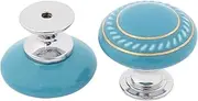 Ceramic Knob,Cabinet,Furniture Pull Handles,Door Pull,Drawer Pull Handle,Kitchen Door Cabinet Pull Drawer 35mm Dia Ceramic Knobs Blue 2 Pcs
