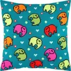Tapestry Pillow Cover DIY kit "Elephants" Needlepoint kit Printed canvas
