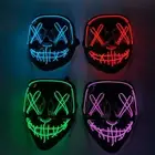 LED Purge Mask Glow in Dark Light up Halloween Costume Scary Rave Prop Adult AUЦ