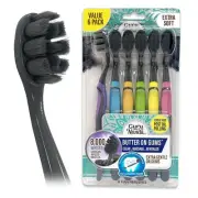 GuruNanda Butter on Gums Charcoal Toothbrush - 6 Count (Pack of 1),