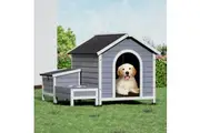 i.Pet Dog Kennel House Large Wooden Outdoor Pet Kennels Indoor Puppy Cabin