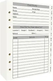 suituts Client Record Book, Hair Stylist Profile Binder Cards with Alphabetical Tabs for Salons, Hair Stylist, Nail, Small Business(200 Sheets Profile Cards, 5.6"X 8.2")
