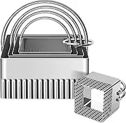ALLTOP 5 Pieces Biscuit Cutters with Handle, Stainless Steel Square Cookie Cutter with Fluted Edge, Professional Baking Essential Tools for Pastry, Scone, Donut