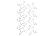 4x 2pc Cuisena 13cm Chrome-Plated Cross Cooktop Heat Reducer Trivet Set Silver
