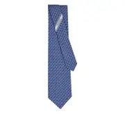 [Ferragamo] Ferragamo Fox-print Silk Tie ONE SIZE BLUE