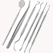 Hoe Tweezer Sickle Scaler Tooth Care Kit Dental Mirror Dentist Prepared Tool