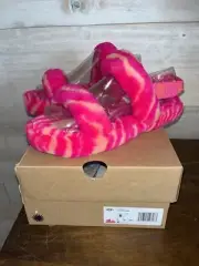 NIB Girl's Slippers UGG Kids Oh Yeah Zebra - Rock Rose - size 6