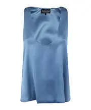 scoop-neck satin tank top IT42 Blue