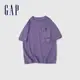 Gap 男裝 Logo純棉印花圓領短袖T恤-紫色(876998)