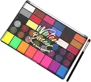1Set Color Water Soluble Face Paint Set Portable Cosmetic Paint Kit for Festivals Easy to Use Clean for Face Painting Performances Includes Paint Brush