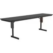 Pemberly Row High Pressure Metal & Wood Folding Seminar Table in Black Granite