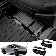 Front Underseat Storage Box for Tesla Cybertruck 2024, Hidden Tray Under Seat Bin for Cybertruck Accessories, Non-slip, ABS
