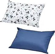 nishikawa PJ04455664 Pillow Cover, Compatible with 24.8 x 16.9 inches (63 x 43 cm), Washable, 100% Cotton, Wedgwood, Strawberry, Ink Blue, Smooth Texture, Medium Cover, Made in Japan