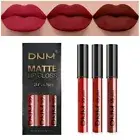3Pcs Dark Deep Ruby Light Rose red Brown red Matte Liquid Lipstick Sets