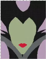 Handmade Maleficent Silhouette Cartoon Cross-Stitch Pattern Chart