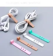 4pcs Multi-color Data Cord Organizer, Cable Winder, Silicone Straps, Earphone