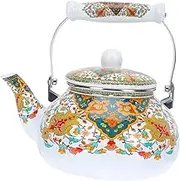 SOLUSTRE 1Pc Enamel Teapot Practical Kitchen Kettle with Smooth Surface Suitable for Gas Induction Cookers Elegant Design for Tea Water Boiling Safe for Long Term Use