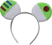 CLGIFT Mickey Minnie Ears Headband, Black Silver Mickey ears no bow diy Minnie