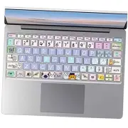 Silicone Keyboard Skin for 12.4" Microsoft Surface Laptop Go 1/2 / 3, Cute Cat