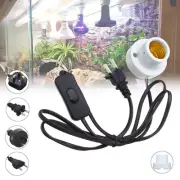 Reptile Lamp Fixture Clamp E27 Ceramic Light Bulb Holder Switch For Pet Habitat
