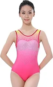[Zagitova] Rhythmic Gymnastics Leotards For Girls Women's Rhinestone Sleeveless Dance Costumes For Competition