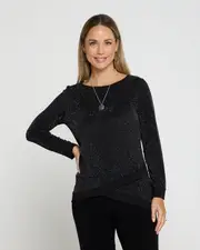 Alisa Lurex Top - Black Sparkle