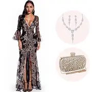 Retro Vintage Roaring 20s 1920s Flapper Dress Cosplay Costume Outfits The Great Gatsby Women's Sequins Christmas Halloween Party / Evening 1 Necklace