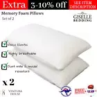 Set of 2 Large Memory Foam Pillows Shredded Visco Elastic Head & Neck Support