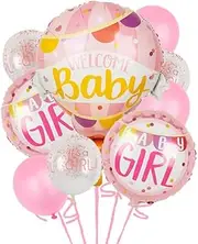 Its A Baby Girl Balloon Set - 27 Inch, Pack of 5, Its A Girl Balloon for Gender Reveal Decorations, Star Baby Shower Balloons (Baby Girl)