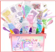 AGOGOFIRST Unicorn Slime Kit DIY Glow in the Dark Slime for Girls Ages 10-12 Mag