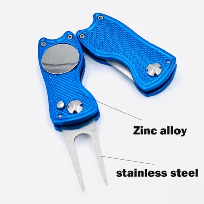 Foldable Golf Divot Tool Repair 6 Colours Stainless Steel Zinc Alloy Magnetic